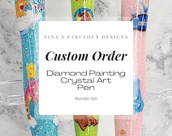 Juego de bolígrafos para pintura de diamantes personalizados / Pintura de diamantes / Juego de regalo para pintura de diamantes / Bolígrafo de arte de cristal / Regalos para amantes del arte de cristal / Personalizado