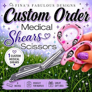 Custom Medical Shears, Personalized Nursing Scissors 8 Inch, Nurse Gift, Medical Student Gift, CNA EMT Scrub Tech Scissors, Gifts for Nurses