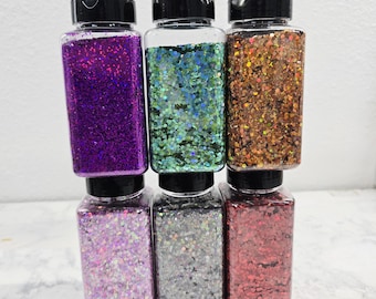 17 oz bottle of Chunky Mix Glitter / Holographic Glitter / Glitter for Crafts / Glitter for Tumblers / Glitter / Crafts