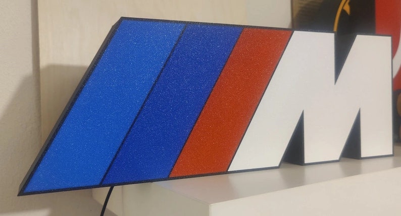 BMW M Sport Performance Logo Light Box LED Bedroom Night Light Large ...