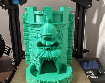 Gray skull dice tower | Detailed Dice Tower | DND Dice Tower | Board Game Dice Tower