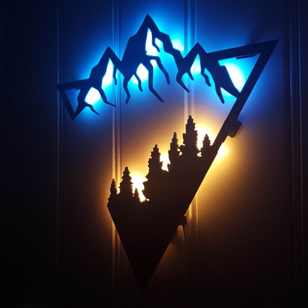 Mountain Wall Art Light Up Etsy