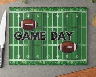 Game Day Football Cutting Board Game Day Essentials Fun Kitchen Decor Hostess Gift Tailgate Party Charcuterie Board Sports Fan Dad Gift