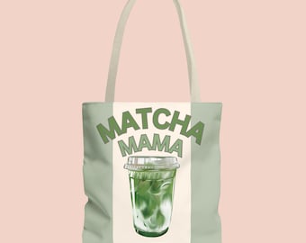 Matcha MAMA  Tote Bag Baby Shower Gift Gender Reveal Tote Baby Essentials Gift Stylish, Bag for New Mothers Moms Matcha Lovers Gift