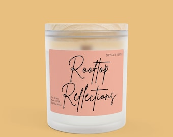 Rooftop Reflections Frosted Glass Candle, 11oz Scented Soy Candle Gifts for Him/Her Housewarming New Home Decor Wedding  Hostess Self Care