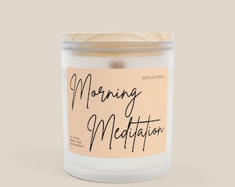 Morning  Meditation Frosted Glass Candle, 11oz Scented Soy Candle Gift for Mom Gifts for Sister Wife Best Friend Grandma Aunt