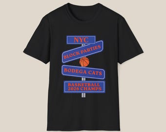 NYC Basketball Street Sign Funny Unisex Soft Style T-Shirt NYC Basketball Shirt, New York City Graphic Tee, 2026 Championship
