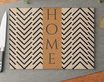 Home Modern Geometric Arrow Glass Cutting Board Gift Unique Charcuterie Board Elegant Kitchen Sign Accessory Housewarming Apartment Decor