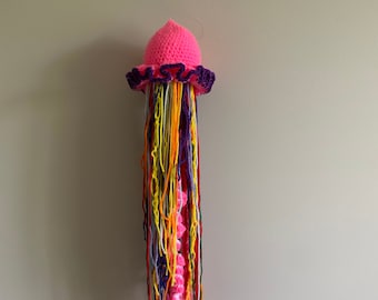 Pink Crochet Jellyfish