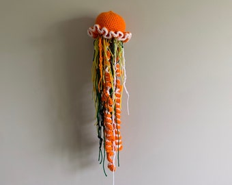 Orange Crochet Jellyfish