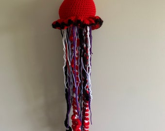 Red Crochet Jellyfish