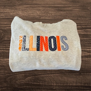 Customizable Appliqué Sweatshirt - State, College, Sport Team, Name.