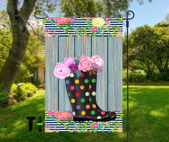 Boots Full Of Flowers Yard Garden Flag