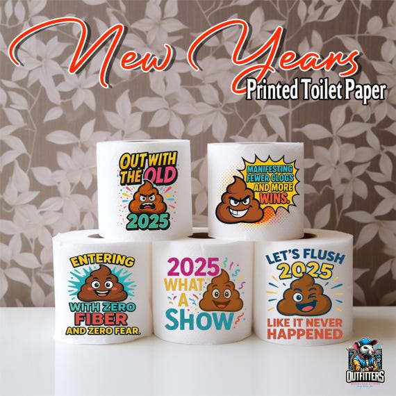 New Years Toilet Paper Gag Gift – Funny Holiday Décor & Bathroom Humor