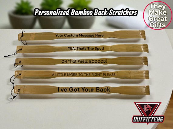 Bamboo Back Scratcher, Custom Name, Personalized Quote/Phrase, Long Handle, Wood, Sturdy, Gift, Scratching Stick, Her, Him. Funny Sayings