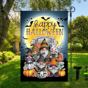 Halloween - Happy Halloween Gnome Flag