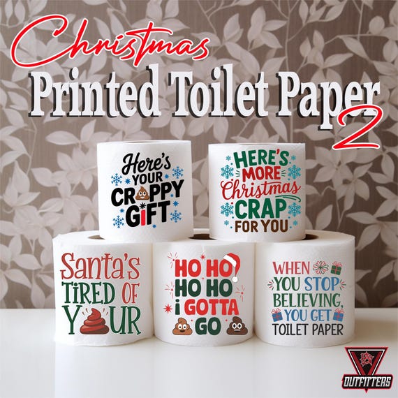 Christmas toilet paper 2, gag gift, holiday gift, Christmas gift, Christmas toilet paper, stocking stuffer, secret santa, holiday gift,