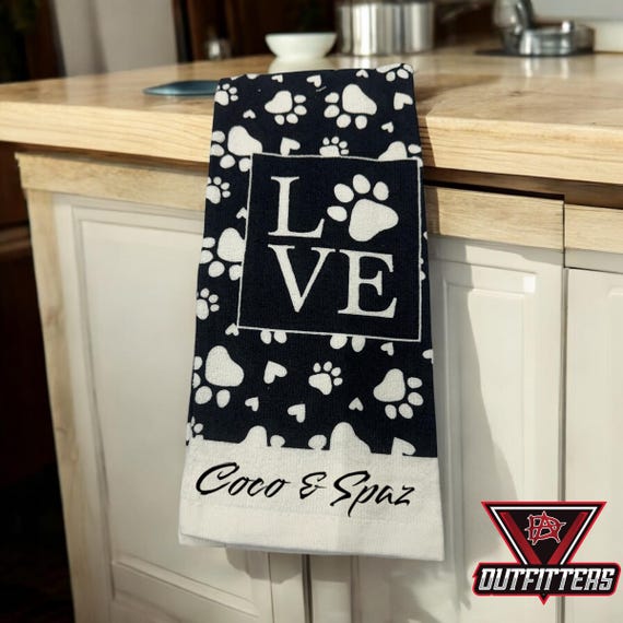 Pet, Dog,Cat,Pet Personalized Kitchen Towel, Kitchen Decor, Hand Towel, Pet Owner Gift, Tea Towel, Pet Gift, Kitchen Dish Towel