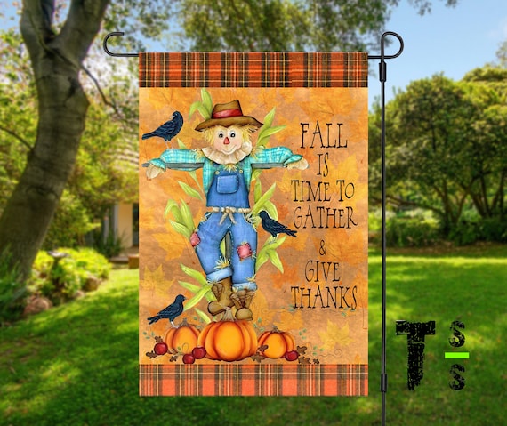 Fall - Time To Gather Scarecrow Flag