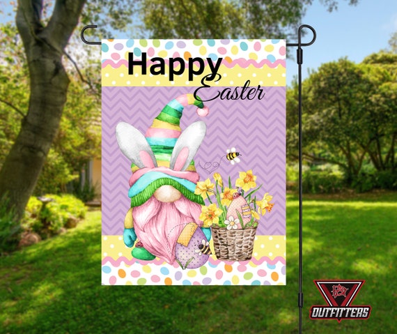 Easter Gnome With Bee Flag