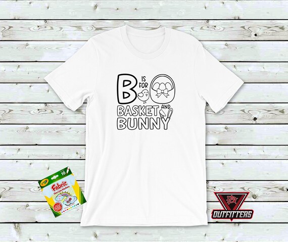 Kids Easter Coloring Shirt, Easter Activity Tshirt, Color your Own Easter Shirt, Custom Coloring Tee, Easter Gift for Kid, Personalized Tee