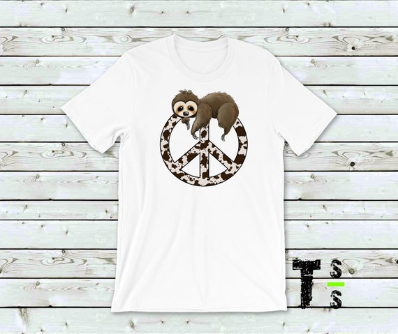 Peace Cowhide Sloth Tshirt