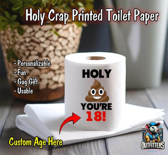 Funny Birthday Toilet Paper Gag Gift: Personalized Age Ribbon Wrapped