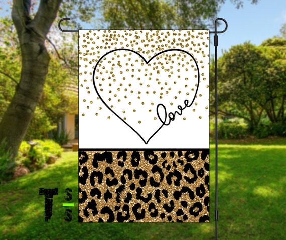 Valentine Lepard Love Bling Flag
