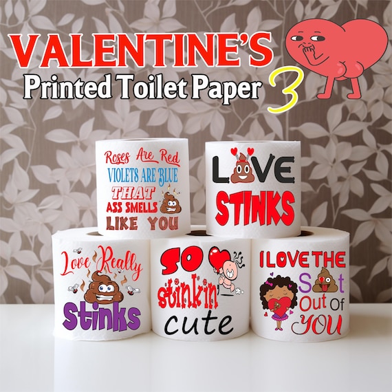 Valentine toilet paper, gag gift, valentine gift, valentine, valentine present paper, love