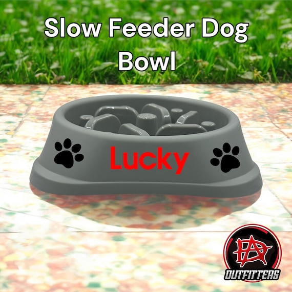 Custom Slow Feeder Dog Bowl, Personalized Slow Feeder Dog Bowl, cute dog bowl, personalized pet bowl