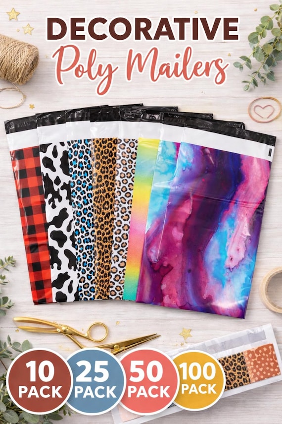 Designer 10x13 Poly Mailers | Colorful Shipping Bags | Self-Seal Mailing Supplies