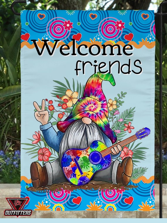 Hippy Gnome Welcome Flag 1