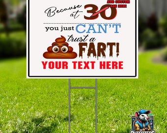 Happy Birthday Funny Yard Sign – 18x24 Outdoor Party Decor – Custom Lawn Sign with H-Stake – Humorous Birthday Decoration