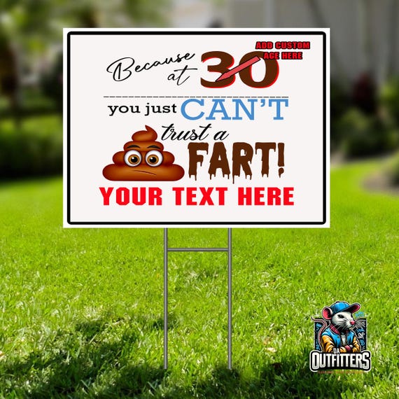 Happy Birthday Funny Yard Sign – 18x24 Outdoor Party Decor – Custom Lawn Sign with H-Stake – Humorous Birthday Decoration