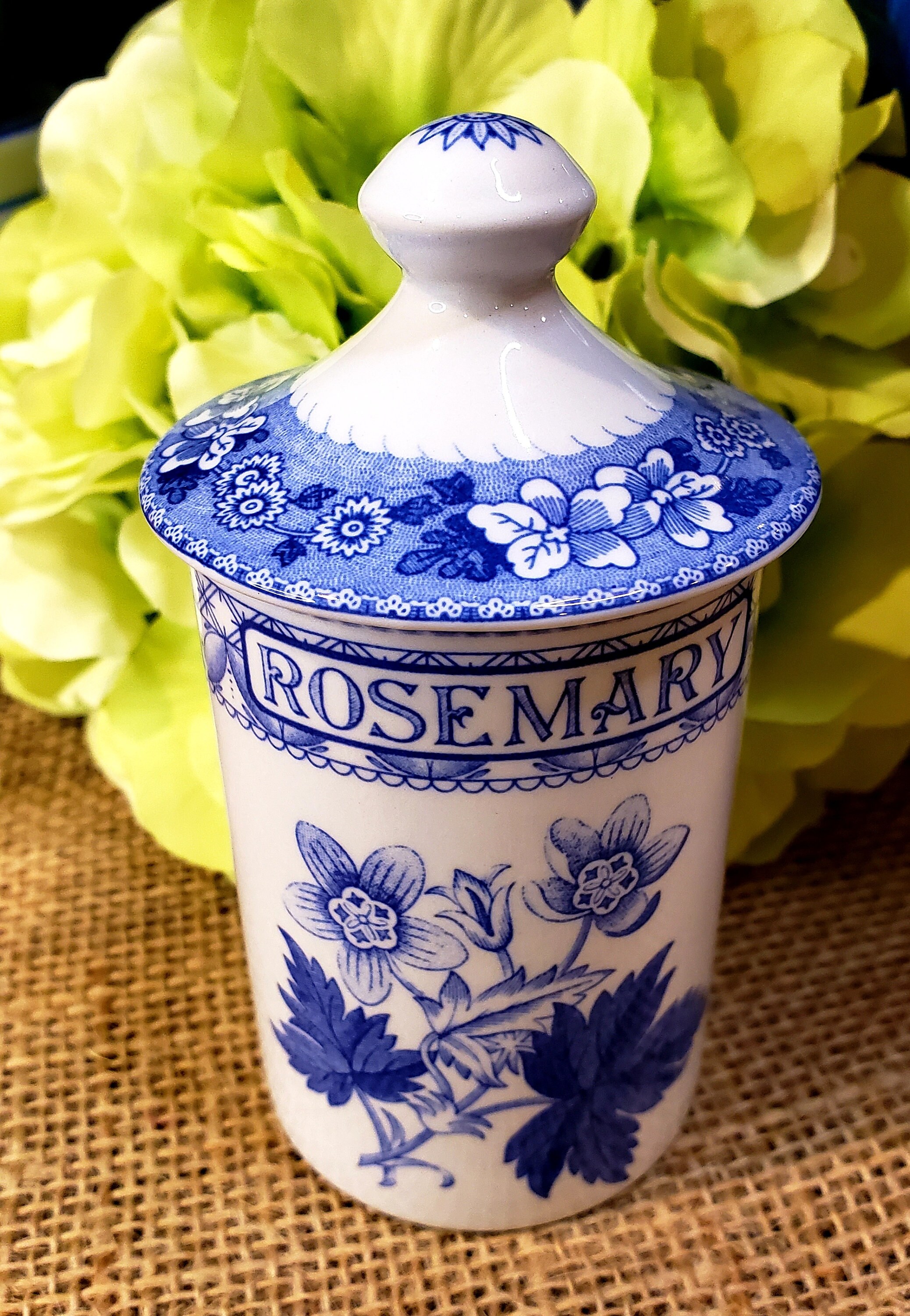 Spode the Blue Room Collection, Spice or Garden Herb Jars With Lid