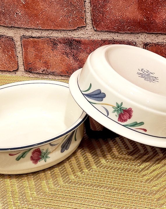 LENOX Chinastone Bistro Bowl: Poppies on Blue, Retro Collectible