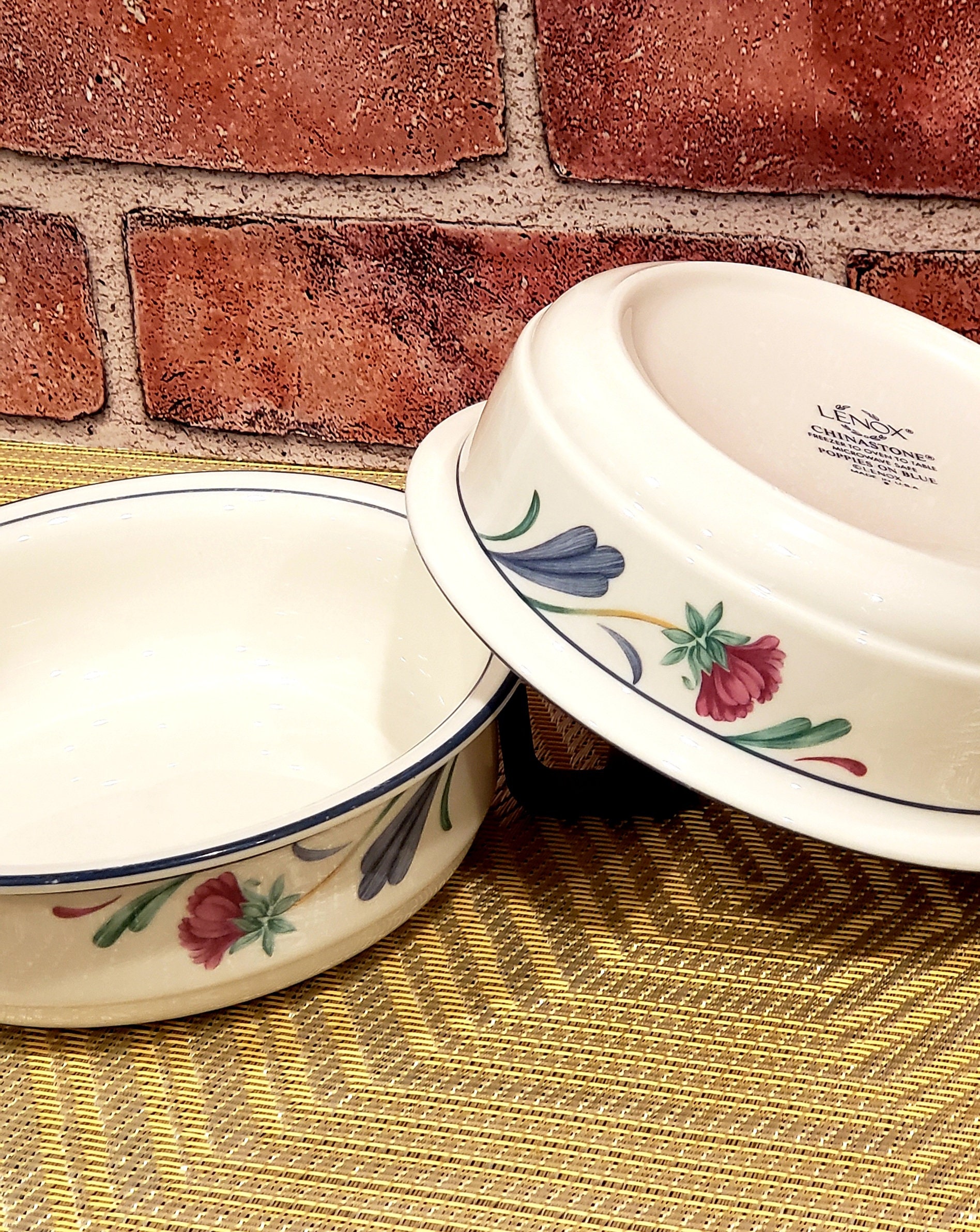 100 ％品質保証 Poppies Chinastone Lenox on Etsy - Blue 食器