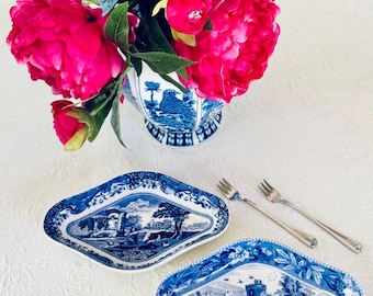 Spode Blue Italian “LUCANO” Rhombus-Shape Pickle Dish ~ The Blue Room Collection