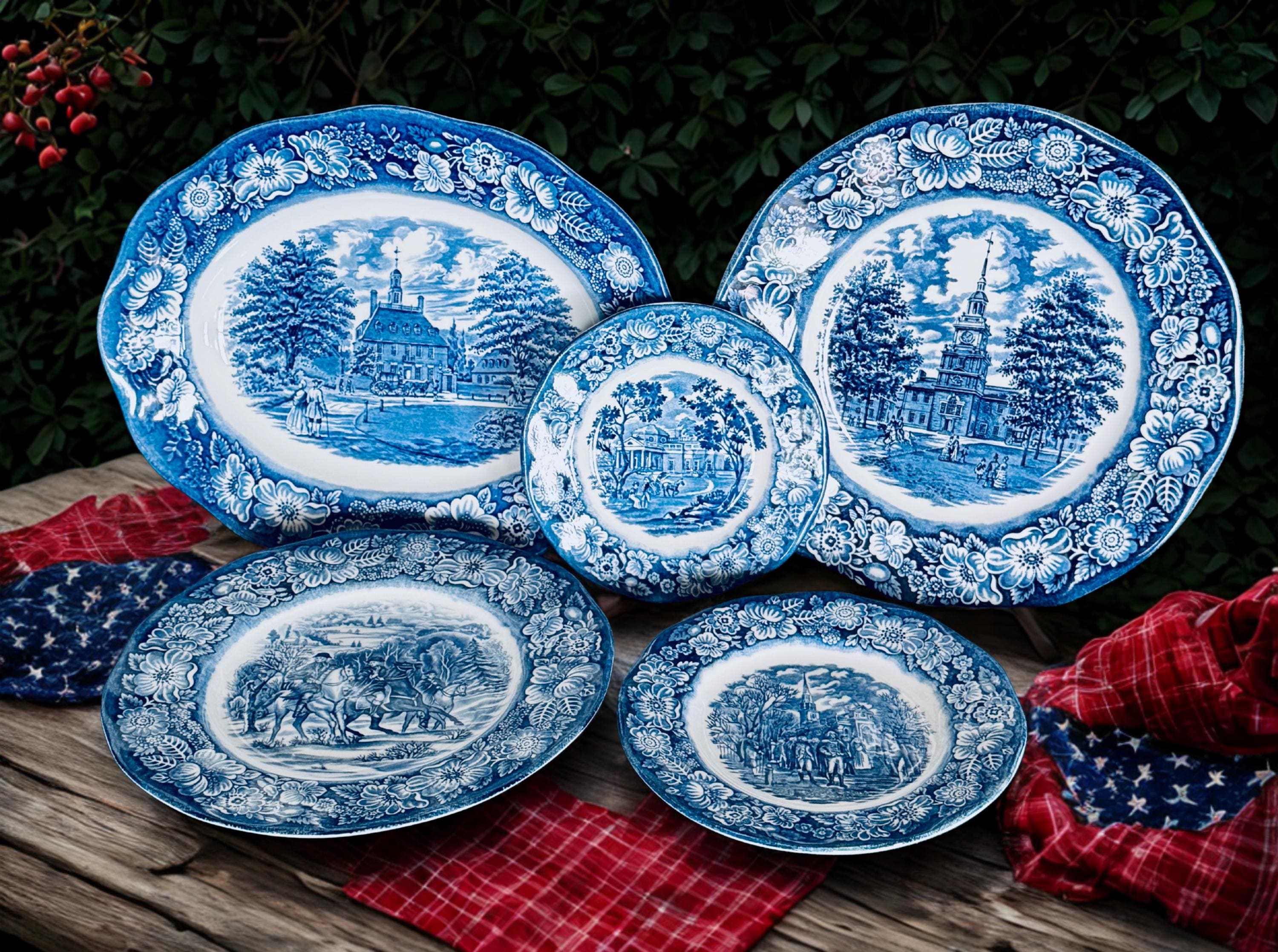 Liberty Blue Historic Colonial Scenes - Etsy