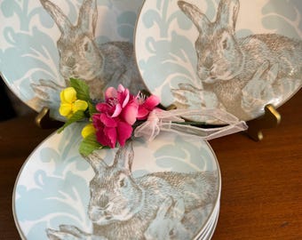 ARLINGTON DESIGNS BUNNY Salad Plate, Rabbit Nursery Decor, Only 1 Plate Left