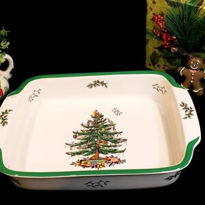 SPODE CHRISTMAS TREE Oval Baking Dish 14 1/2” - Oven to Table - Made In  England