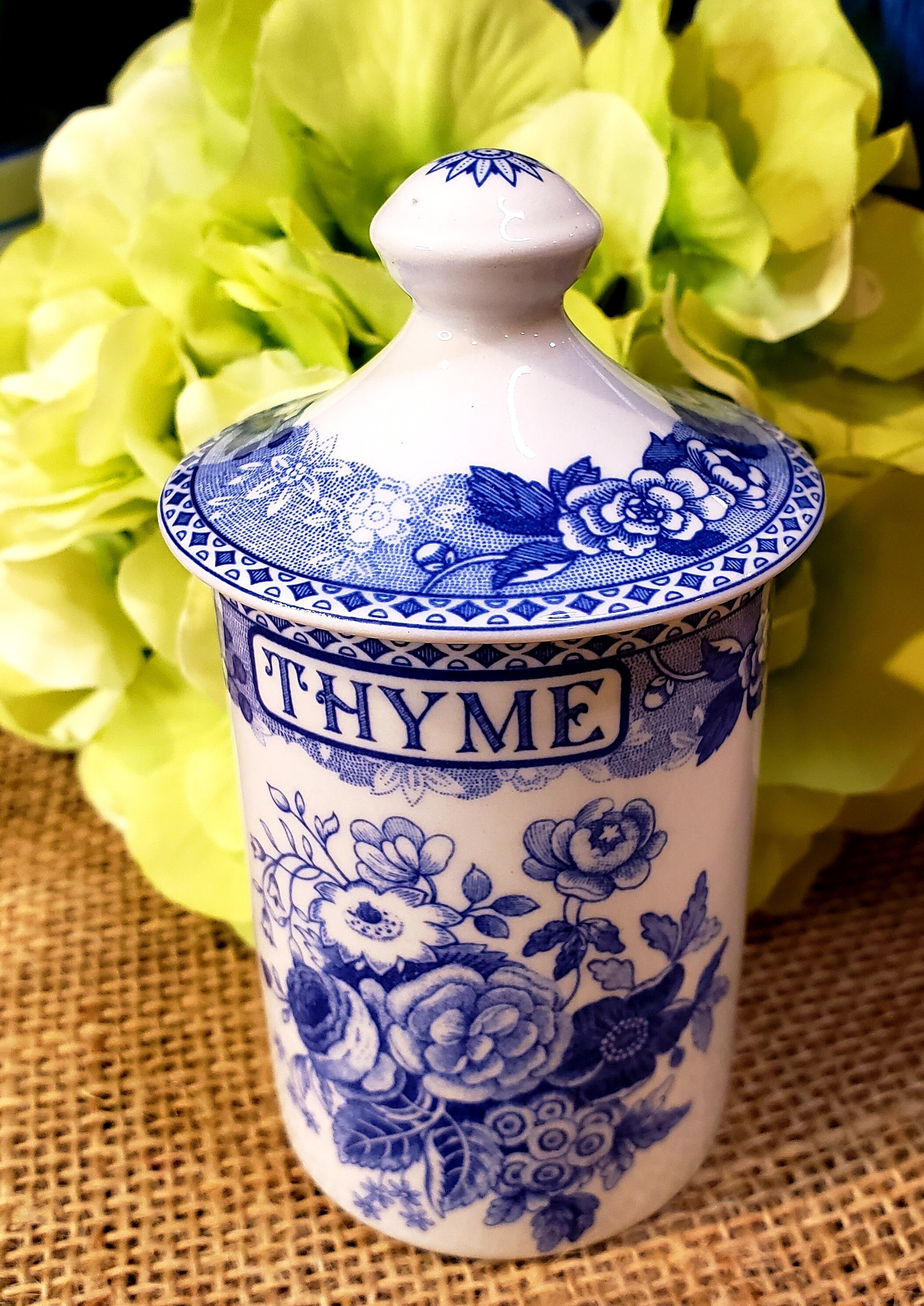 Spode the Blue Room Collection, Spice or Garden Herb Jars With Lid