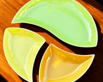 Faria & Bento Modular Ceramic Serving Set, Mid-Century Modern Pastel Trio (3 Piece)