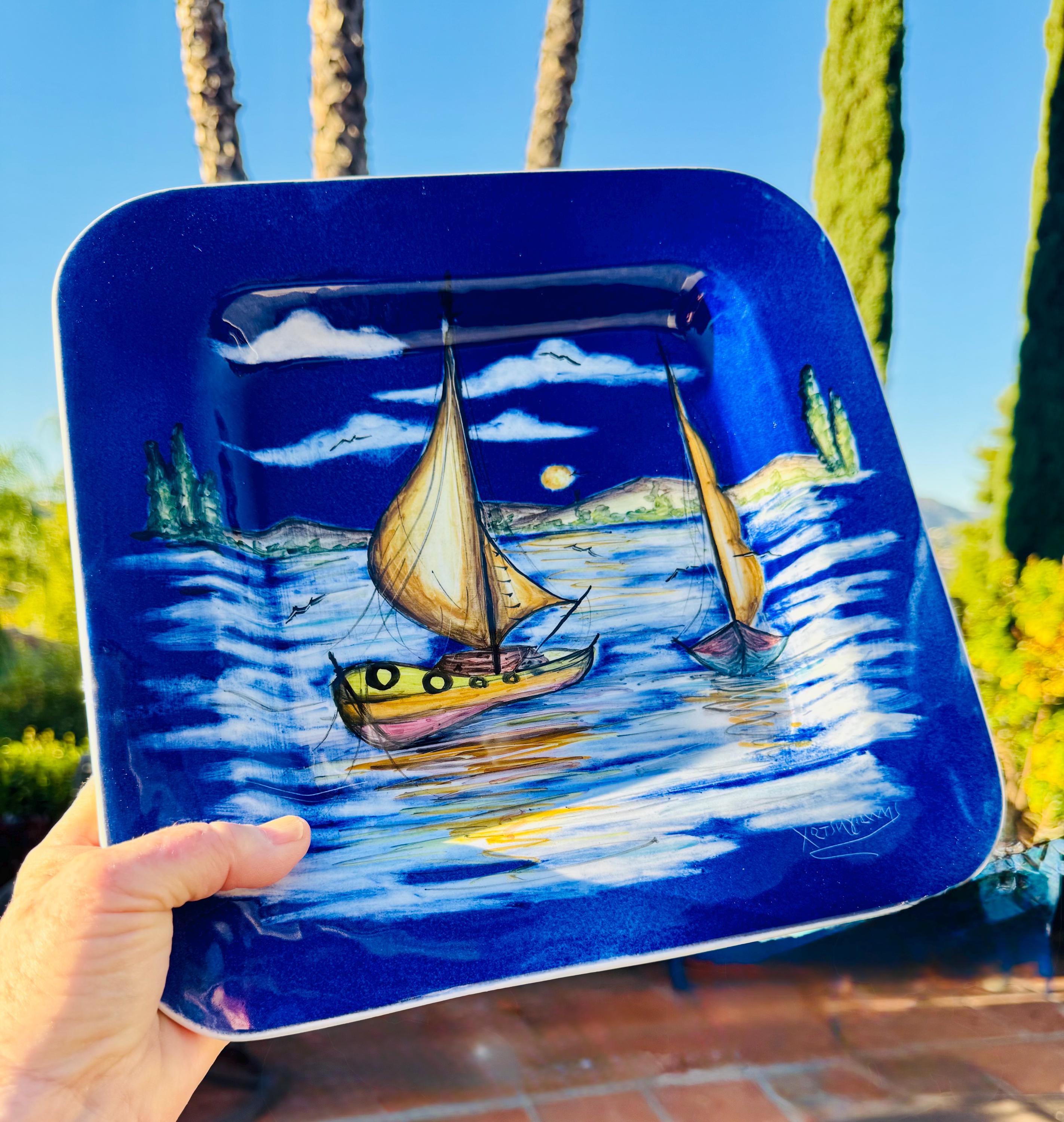 Handpainted Sailboat Plates Wall Decor - Etsy