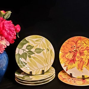 Pottery Barn Salad Plates: Mid-Century Modern Graphic Garden Design