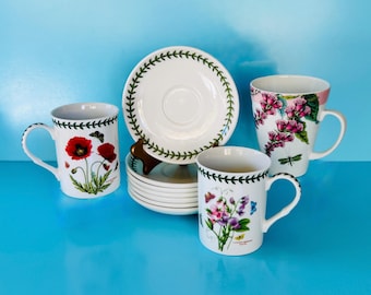 Portmeirion Botanic Garden Mug or Saucer: Vintage Cottage Kitchen Collectible