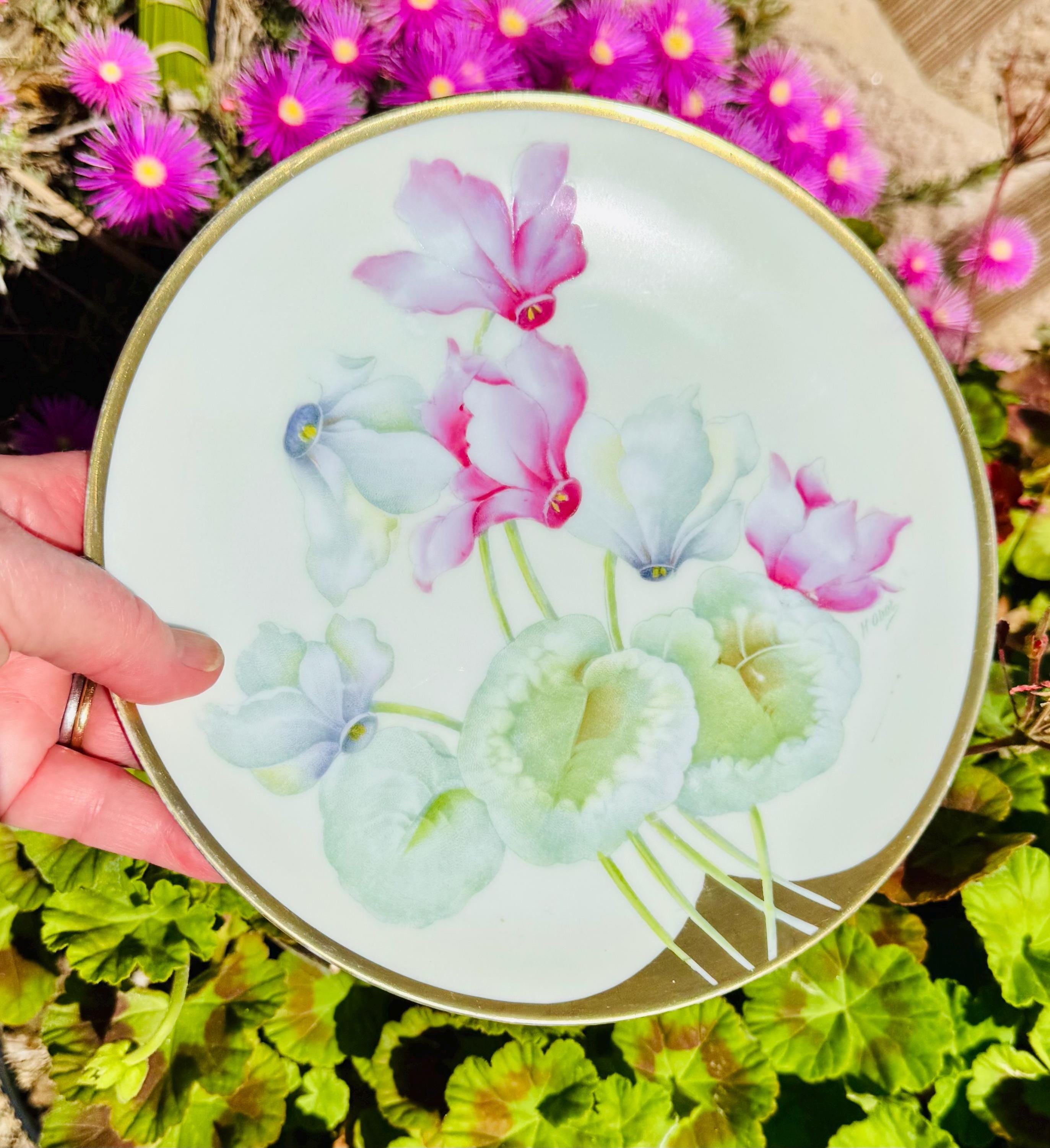 Cyclamen Plate - Etsy