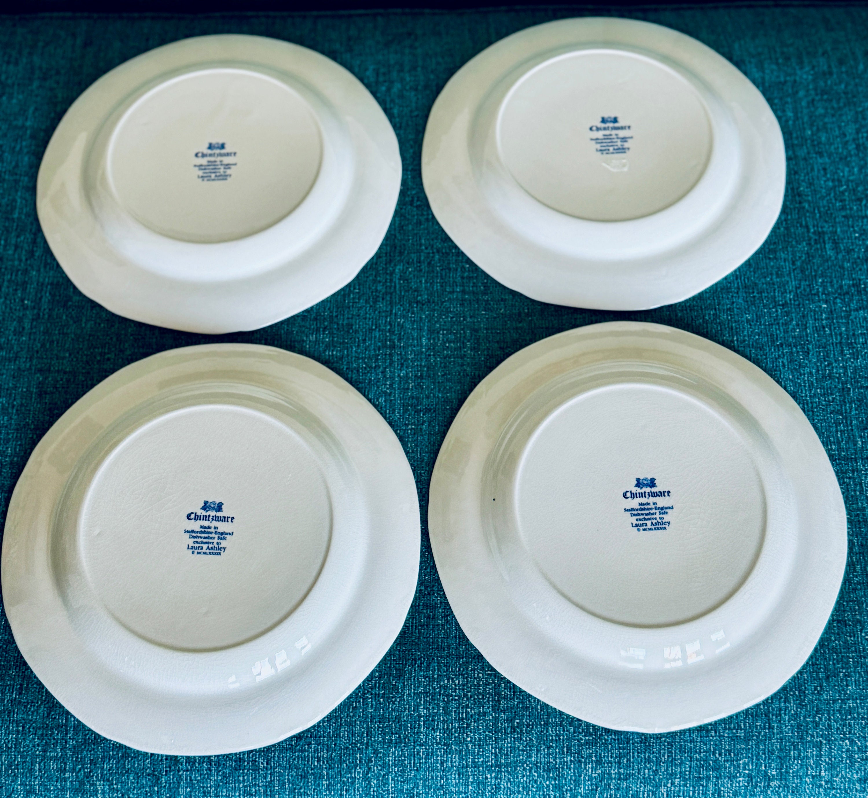 Vintage Laura Ashley Chintzware Plate or Teacup Set: Blue White