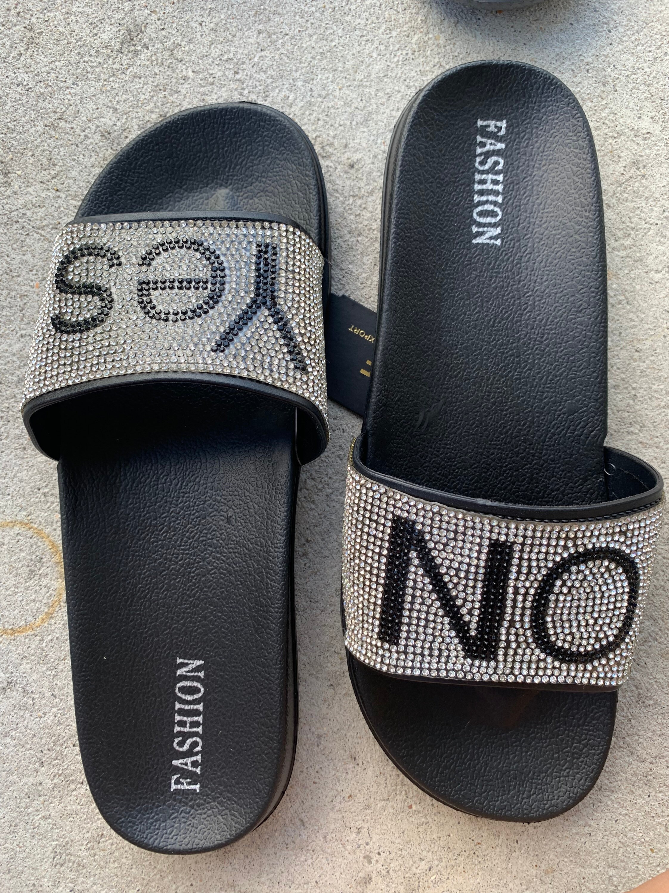 Bling bling slides rhinestone slides womens slides SIZE 9 & 6 Etsy