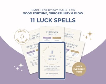 Luck Spells: Good Fortune & Opportunity Rituals for Beginners - Printable Witch Spellbook (PDF Download)